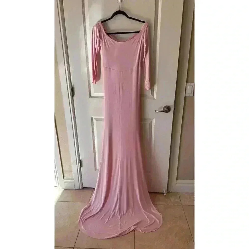 Maternity Dress Size S Off Shoulder Slim Fit Maxi Dress Photoshoot. - Picture 4 of 8